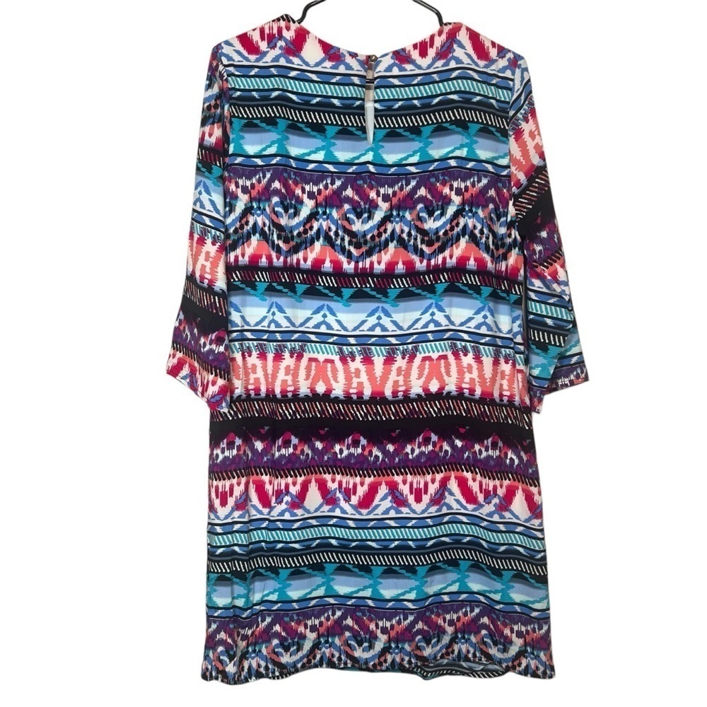 Everly Going Through the Motions Sheath Dress Colorful Boho 3/4 Sleeve Large NEW - Picture 2 of 12